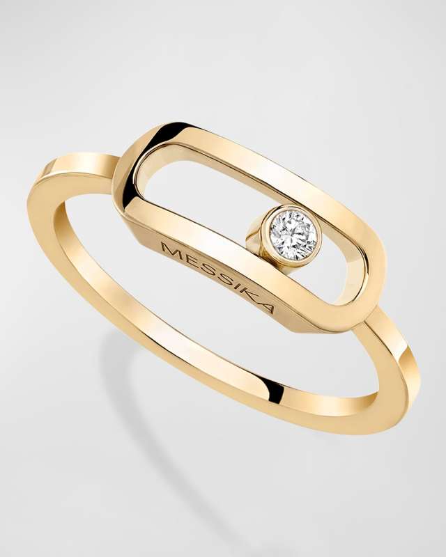Move Uno 18K Yellow Gold Diamond Bezel Ring, EU 54 / US 6.75